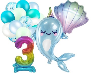 Pudełka na popcorn Narwal 6 sztuk SYRANKA NARWAL MORSKI ŚWIAT