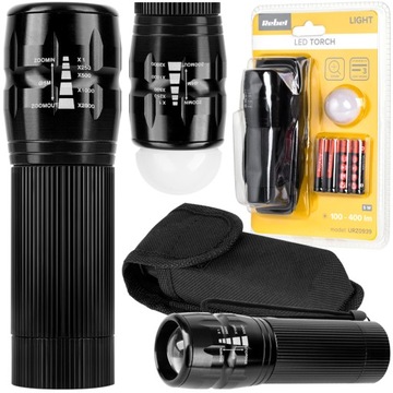 RĘCZNA LATARKA LED 5W ZOOM 120m 3 TRYBY +POKROWIEC