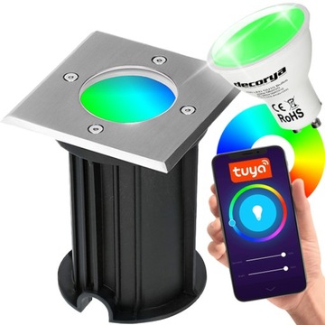 NAJAZDOWA LAMPA OPRAWA GRUNTOWA OGRODOWA ŻARÓWKA RGB SMART APLIKACJA TUYA