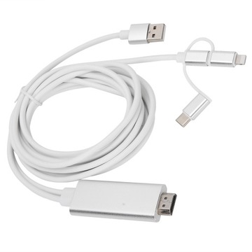 3 в 1 Кабель-адаптер Micro USB Type C Адаптер кабеля HDMI Mirror in G