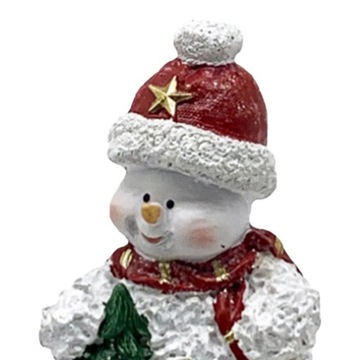 Освещенные фигурки снеговика, праздничные украшения в рождественском стиле, красный цвет