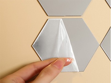 Зеркало настенное декоративное шестигранное 8 см, 12 шт.