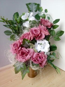 SG115/H *Набор на могилу,кладбище*букет на тарелку+букет на вазу