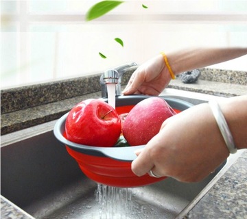 SILIKONOWY DURSZLAK CEDZAK SKŁADANY SITKO 2szt