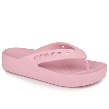 Klapki, japonki, damskie, Crocs BAYA PLATFORM FLIP PINK