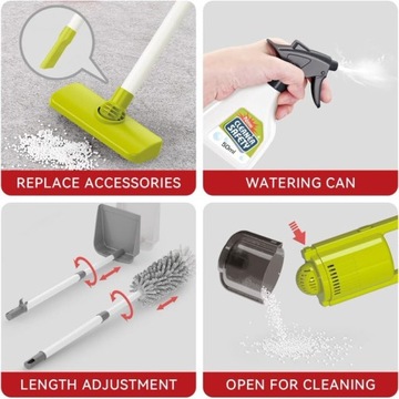 ZESTAW DO SPRZĄTANIA NA KÓŁKACH 3w1 XXL WÓZEK 26 el.NIEBIESKI WOOPIE