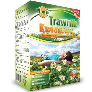 TRAWNIK KWIATOWY 2,7kg TRAWA Z KWIATAMI ŁĄKA KWIATOWA KWIETNA KWIATÓW ZIÓŁ