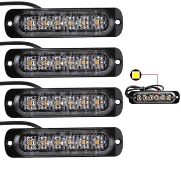 LAMPA LED OSTRZEGAWCZA STROBOSKOP POMOC LAWETA x4