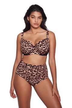 85F Dalia Jane leopard-czerń K24 dwuczęściowy usztywniany kostium kąpielowy