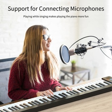 Многофункциональное складное электронное пианино с 61 клавишей