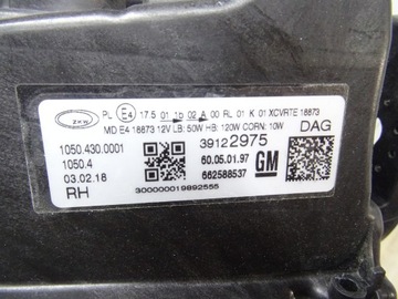 Фонарь левый Opel Insignia B 39122975 INTELLI LUX