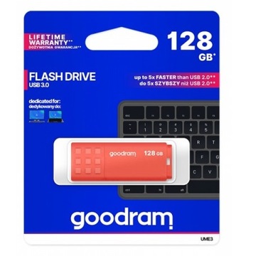 GOODRAM Pendrive UME3 128 GB USB 3.0 Pomarańczowy