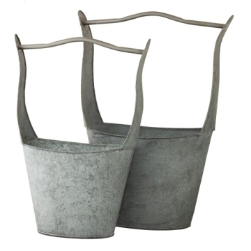 2 szt. DONICA METALOWA szara wisząca / stojąca