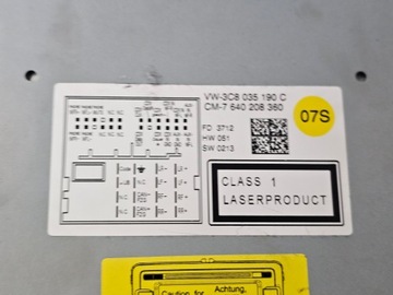 ЭКРАН ДИСПЛЕЯ РАДИО NAVI НАВИГАЦИЯ VW PASSAT B6 GOLF VI 3C8035190C