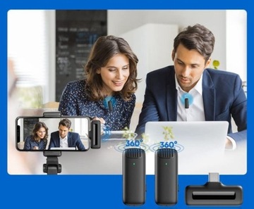 2 БЕСПРОВОДНЫХ МИКРОФОНА USB-C + ЧЕХОЛ