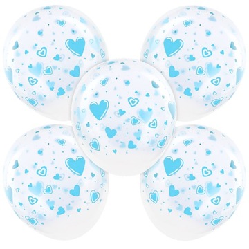 Balony Przezroczyste Z Nadrukiem Na Przyjęcie 5szt