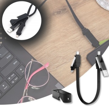 Кабель USB C MicroUSB USB LIGHTNING Адаптер для iPhone короткий 6 в 1