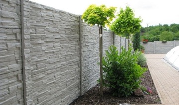 Бетонный забор, бетонный забор, плиты, пролет 1,89 м, графит