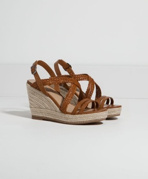 OYSHO SANDAŁY ESPADRYLE KOTURNA (39)
