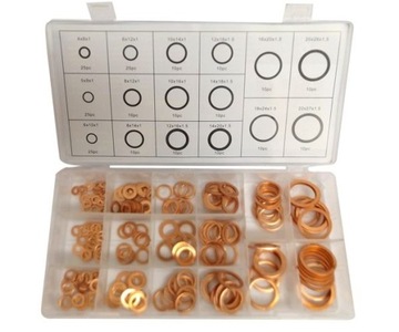 Zestaw podkładek miedzianych 220 elementów