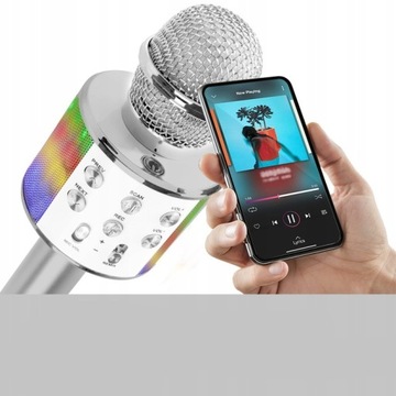 КАРАОКЕ-микрофон с динамиком/ 3 цвета на выбор/ серебристый, розовый или золотой