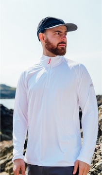 KOSZULKA UV TEC DŁUGI RĘKAW MĘSKA BIAŁA S
