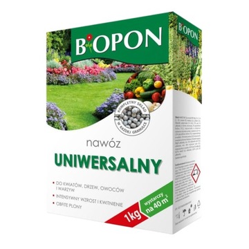 BIOPON NAWÓZ UNIWERSALNY DO KWIATÓW WARZYW KRZEWÓW OWOCÓW DRZEW 1KG ODŻYWIA