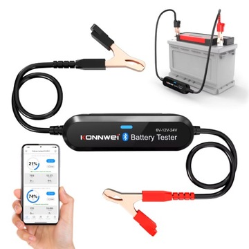 Tester Akumulatora 6V 12V 24V Konnwei BK200 Bluetooth Android iPhone