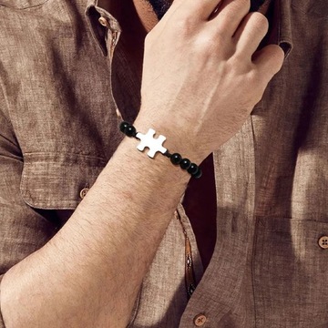 Bransoletki 2w1 dla Par Z GRAWEREM Puzzle Koraliki RAZEM LEPIEJ