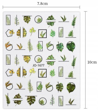 НАКЛЕЙКИ ДЛЯ МАНИКЮРА ЛИСТЬЯ ПАПОРОТКА РАСТЕНИЯ МОНСТЕРА
