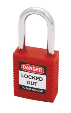 Замок навесной LOTO Lockout BRADY 51339 RED стальная дужка