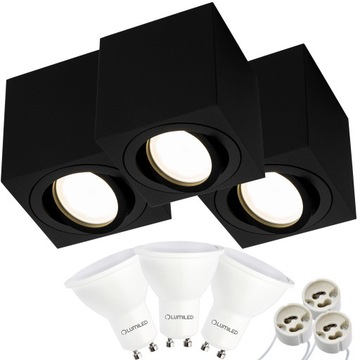 3x Oprawa Natynkowa HALOGENOWA TUBA SPOT +LED GU10