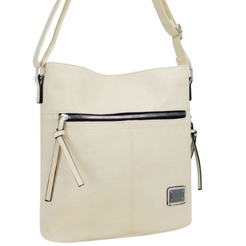 Женская сумка-мессенджер бежевого цвета А5