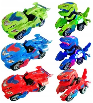 Автомобиль-динозавр 2 В 1 со светодиодным звуком, играющим в динозавров