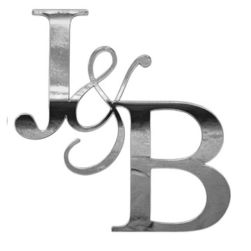 Topper toper na bok tortu dekor z inicjałami INICJAŁY LITERY różne kolory