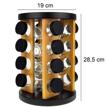 Контейнеры для специй ВРАЩАЮЩАЯСЯ ПРИПРАВА бамбук + НАКЛЕЙКИ