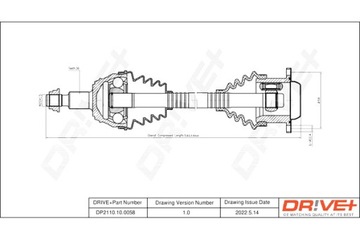 DRIVE+ PÓŁOŚ NAPĘDOWA VOLKSWAGEN GOLF 97-05 L