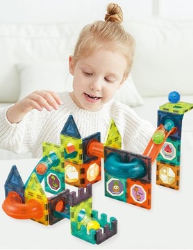 МАГНИТНЫЕ БЛОКИ СВЕТЯЩАЯСЯ ДОРОЖКА 3D КОНСТРУКЦИЯ ПАНЕЛИ ПАЗЛ 49 шт.