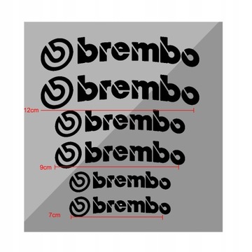 НАКЛЕЙКИ ДЛЯ ТОРМОЗНЫХ СУППОРТОВ BREMBO, 6 ШТ.