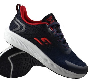 Buty Męskie Trampki Adidasy Sportowe Granatowe Czerwone r43