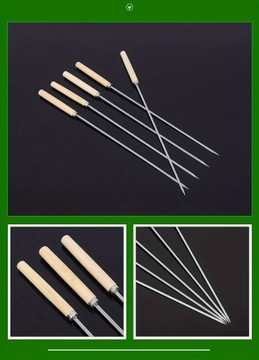 10 szt. szaszłyków z grilla z drewnianą rączką do pieczenia pianek