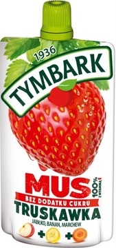 TYMBARK MUS truskawka jabłko banan marchew E 120g bez dodatku cukru
