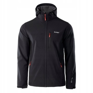 MĘSKA KURTKA PRZEJŚCIOWA SOFTSHELL HI-TEC CAEN MEMBRANA 8000 CZARNY r XL