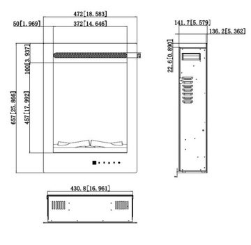 Светодиодный электрокамин, ВЕРТИКАЛЬНЫЙ, Majestic 32