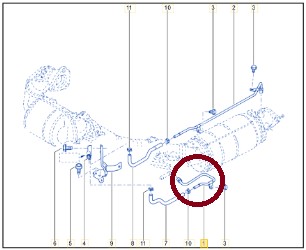 WAZ PŘÍVOD ČIDLA TLAKU DPF KOLEOS 2.0 DCI (08-) 22340JY00A