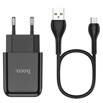 Ładowarka Sieciowa 2.1A 1xUSB + Kabel Micro USB 1m