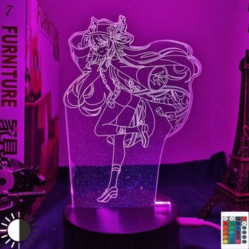 3D LED USB ночник GENSHIN IMPACT ANIME