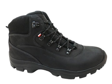 WOJAS trekking wysoki czarny 9378-91 skórzany 43