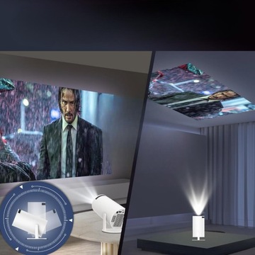 PROJEKTOR RZUTNIK ANDROID TV WIFI MINI 4K PRZENOŚNY SMART OBROTOWY Unicview