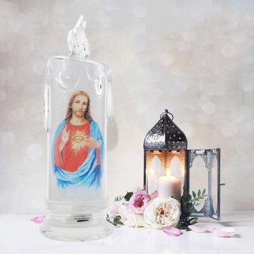 СВЕЧА СВЕЧА 18,5 СМ ИИСУС С СЕРДЦЕМ СВЕЧА ПОРТАТИВНАЯ НА БАТАРЕЯХ